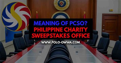 pcso meaning|Philippine Charity Sweepstakes Office.